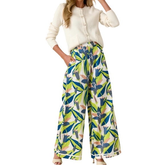 Posperina Pants - Prosperina Barrett Multi Floral Print Cotton Pants Sz L NWT
